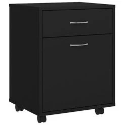VidaXL Armoire à roulettes Noir 45x38x54 cm Aggloméré