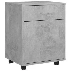 VidaXL Armoire à roulettes Gris béton 45x38x54 cm Aggloméré