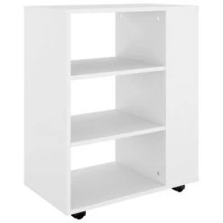 VidaXL Armoire à roulettes Blanc 60x35x75 cm Aggloméré