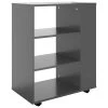 VidaXL Armoire à roulettes Gris brillant 60x35x75 cm Aggloméré