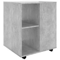 VidaXL Armoire à roulettes Gris béton 60x53x72 cm Aggloméré