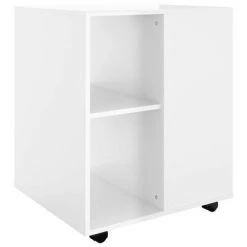 VidaXL Armoire à roulettes Blanc brillant 60x53x72 cm Aggloméré