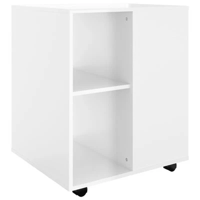 VidaXL Armoire à roulettes Blanc brillant 60x53x72 cm Aggloméré 1 VidaXL Armoire à roulettes Blanc brillant 60x53x72 cm Aggloméré