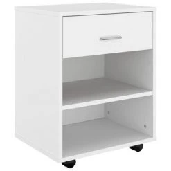 VidaXL Armoire à roulettes Blanc 46x36x59 cm Aggloméré