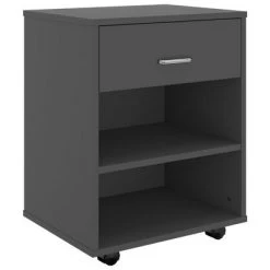 VidaXL Armoire à roulettes Gris 46x36x59 cm Aggloméré