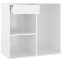 VidaXL Armoire cosmétique Blanc brillant 80x40x75 cm Bois d'ingénierie