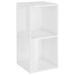 VidaXL Armoire d'angle Blanc brillant 33x33x67 cm Aggloméré