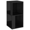VidaXL Armoire d'angle Noir brillant 33x33x67 cm Aggloméré