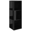 VidaXL Armoire d'angle Noir brillant 33x33x100 cm Aggloméré