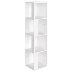 VidaXL Armoire d'angle Blanc brillant 33x33x132 cm Aggloméré