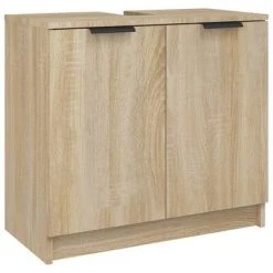 VidaXL Armoire salle de bain Chêne sonoma 64,5x33,5x59 cm Bois