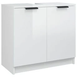 VidaXL Armoire de salle de bain Blanc brillant 64,5x33,5x59 cm