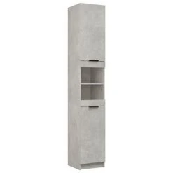 VidaXL Armoire de salle de bain Gris béton 32x34x188,5 cm