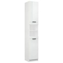 VidaXL Armoire de salle de bain Blanc brillant 32x34x188,5 cm