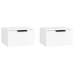 VidaXL Tables de chevet murales 2 pcs Blanc 34x30x20 cm