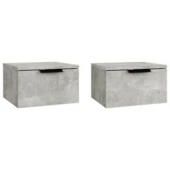 VidaXL Tables de chevet murales 2 pcs Gris béton 34x30x20 cm