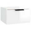 VidaXL Table de chevet murale Blanc brillant 34x30x20 cm