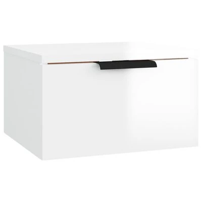 VidaXL Table de chevet murale Blanc brillant 34x30x20 cm 1 VidaXL Table de chevet murale Blanc brillant 34x30x20 cm
