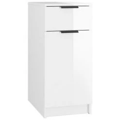 VidaXL Armoire de bureau Blanc brillant 33,5x50x75cm Bois d'ingénierie
