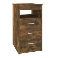 VidaXL Armoire à tiroirs Chêne fumé 40x50x76 cm Bois d'ingénierie