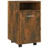 VidaXL Armoire appoint à roues Chêne fumé 33x38x60cm Bois d'ingénierie