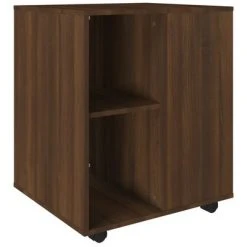 VidaXL Armoire roulante Chêne marron 60x53x72 cm Bois d'ingénierie