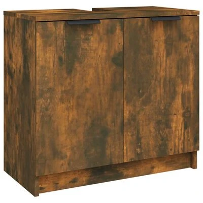 VidaXL Armoire de bain Chêne fumé 64,5x33,5x59 cm Bois d'ingénierie 1 VidaXL Armoire de bain Chêne fumé 64,5x33,5x59 cm Bois d'ingénierie
