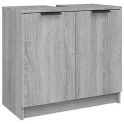 VidaXL Armoire de bain Sonoma gris 64,5x33,5x59 cm Bois d'ingénierie