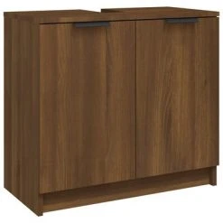 VidaXL Armoire de bain Chêne fumé 64,5x33,5x59 cm Bois d'ingénierie
