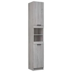 VidaXL Armoire de bain Sonoma gris 32x34x188,5 cm Bois d'ingénierie