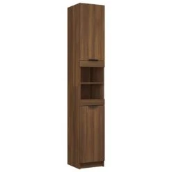 VidaXL Armoire de bain Chêne marron 32x34x188,5 cm Bois d'ingénierie