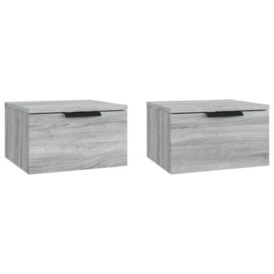 VidaXL Tables de chevet murales 2 pcs Sonoma gris 34x30x20 cm 1 VidaXL Tables de chevet murales 2 pcs Sonoma gris 34x30x20 cm