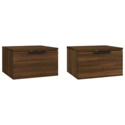 VidaXL Tables de chevet murales 2 pcs Chêne marron 34x30x20 cm