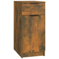 VidaXL Armoire de bureau Chêne fumé 33,5x50x75 cm Bois d'ingénierie