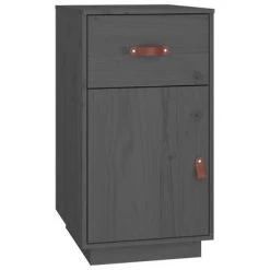 VidaXL Armoire de bureau Gris 40x50x75 cm Bois massif de pin