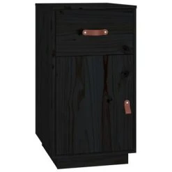 VidaXL Armoire de bureau Noir 40x50x75 cm Bois massif de pin