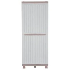 VidaXL Armoire de rangement avec 2 portes 68x39x170cm Gris clair/beige 8 VidaXL Armoire de rangement avec 2 portes 68x39x170cm Gris clair/beige -Casiers Soldes Boutique image 3 151218