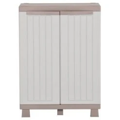 VidaXL Armoire de rangement et 2 portes 68x39x91,5 cm Gris clair/beige 8 VidaXL Armoire de rangement et 2 portes 68x39x91,5 cm Gris clair/beige -Casiers Soldes Boutique image 3 151219