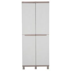 VidaXL Armoire de rangement et 2 portes 68x37,5x170cm Gris clair/beige -Casiers Soldes Boutique image 3 151220