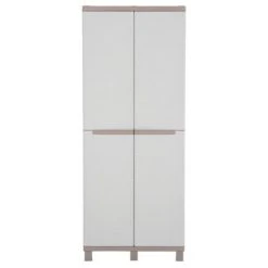 VidaXL Armoire de rangement et 2 portes 68x37,5x170cm Gris clair/beige -Casiers Soldes Boutique image 3 151221