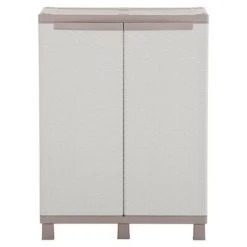 VidaXL Armoire de rangement 2 portes 68x37,5x91,5 cm Gris clair/beige -Casiers Soldes Boutique image 3 151222