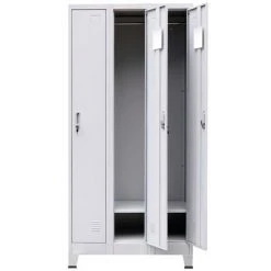 VidaXL Armoire à casiers avec 3 compartiments Acier 90x45x180 cm Gris -Casiers Soldes Boutique image 3 20155
