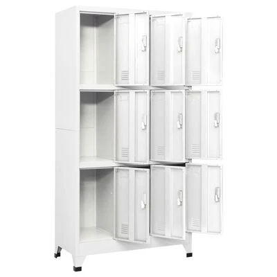 VidaXL Armoire à casier avec 9 compartiments Acier 90x45x180 cm Gris 3 VidaXL Armoire à casier avec 9 compartiments Acier 90x45x180 cm Gris – Image 3