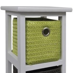 VidaXL Étagère de rangement et paniers multicolores Bois de Paulownia 6 VidaXL Étagère de rangement et paniers multicolores Bois de Paulownia -Casiers Soldes Boutique image 3 241540