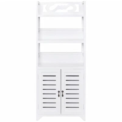 VidaXL Armoire de salle de bain Albuquerque Bois Blanc 46x24x117,5 cm 3 VidaXL Armoire de salle de bain Albuquerque Bois Blanc 46x24x117,5 cm – Image 3