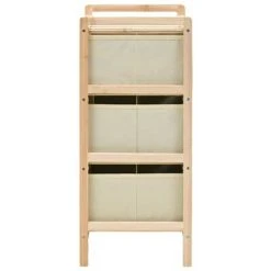 VidaXL Étagère de rangement 3 paniers non tissés Bois de cèdre Beige -Casiers Soldes Boutique image 3 246433
