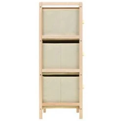 246439 vidaXL Storage Rack with 6 Fabric Baskets Cedar Wood Beige -Casiers Soldes Boutique image 3 246439