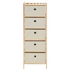 VidaXL Étagères de rangement avec 5 paniers en tissu 2 pcs Beige Cèdre 8 VidaXL Étagères de rangement avec 5 paniers en tissu 2 pcs Beige Cèdre -Casiers Soldes Boutique image 3 276232