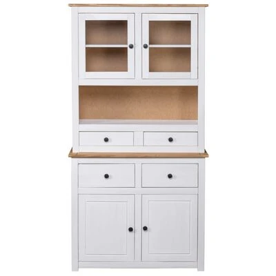 VidaXL Buffet haut Blanc 93x40,5x180 cm Pin Gamme Panama 3 VidaXL Buffet haut Blanc 93x40,5x180 cm Pin Gamme Panama – Image 3