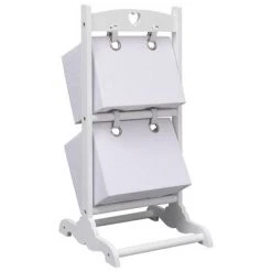 VidaXL Support à panier 2 niveaux Blanc 35x35x72 cm Bois 8 VidaXL Support à panier 2 niveaux Blanc 35x35x72 cm Bois -Casiers Soldes Boutique image 3 284255